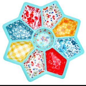 SOLDPioneer Woman, Patchwork Medley, Divided Star Serving Tray. Price Re…